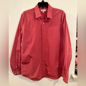 Men’s- Express Red Long Sleeve Button-Up- extra slim large- office wear
